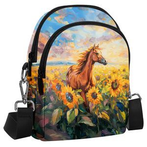 Horse Small Crossbody Bags Casual Cell Phone Purse Waterproof Over :]